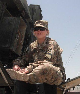 Stephanie Tindall in military uniform.