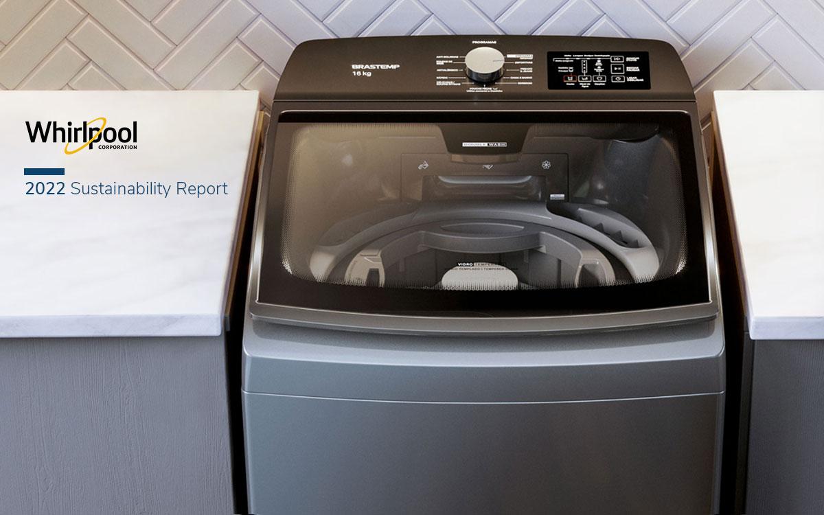 washing machine with "2022 Sustainability Report"