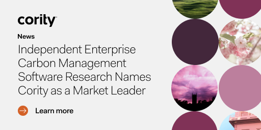 Banner reading, "Cority named Market Leader in Carbon Management Software"