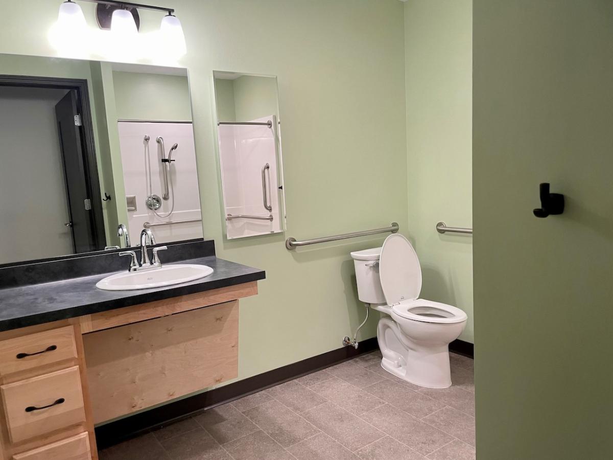 Bathroom facilities recently renovated at True Bethel Commons.