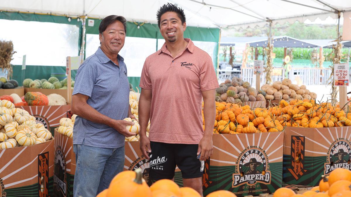 Kenny Tanaka shown with his harvest.