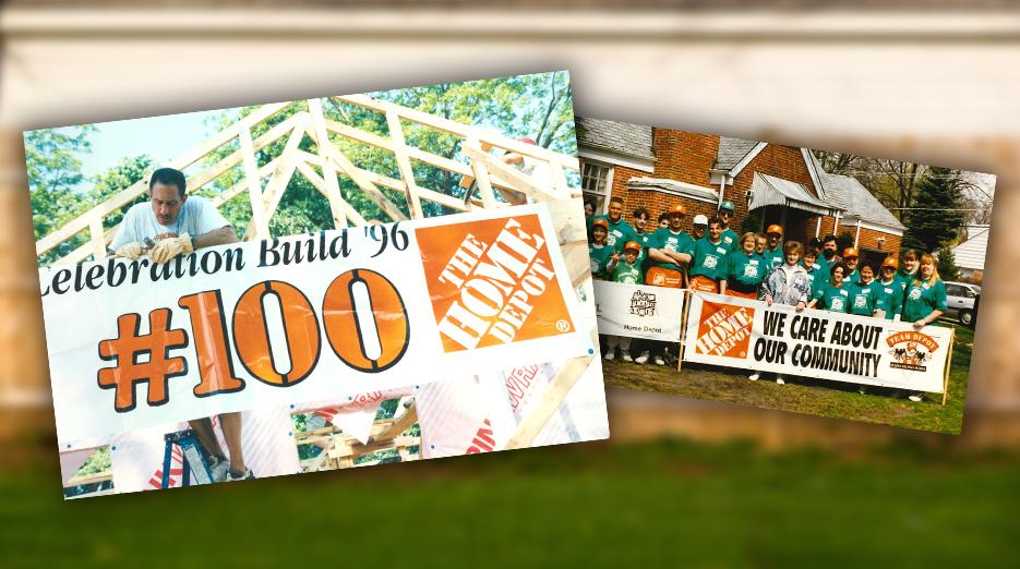 Photo montage of The Home Depot volunteers.