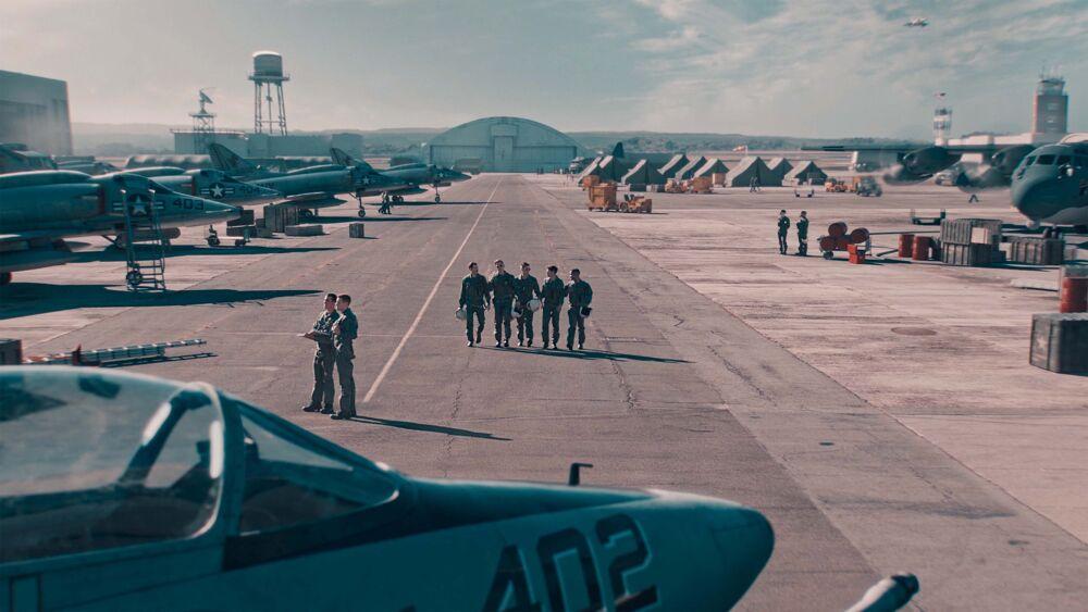 Group of pilots on an airstrip