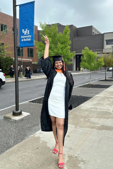 Thelma Gomes on graduation day at University at Buffalo.