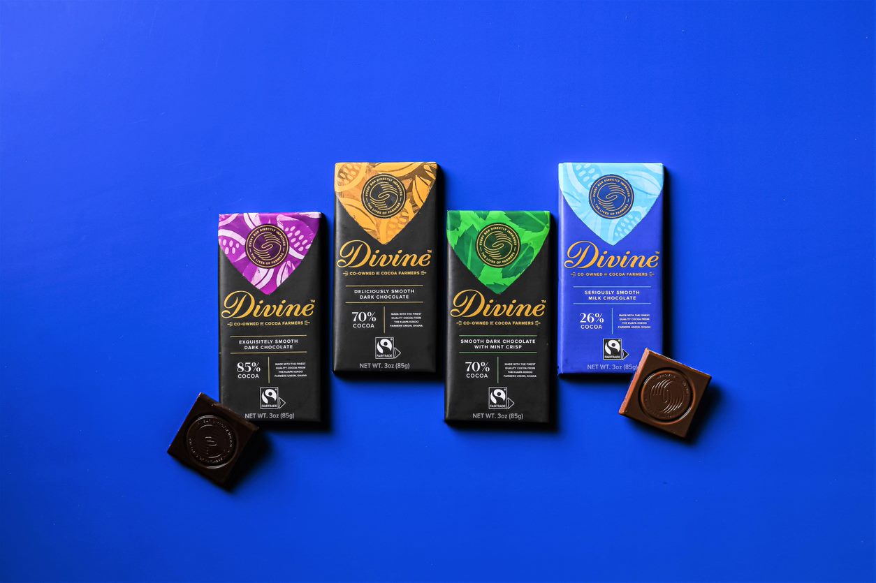 Four Divine Chocolate bars