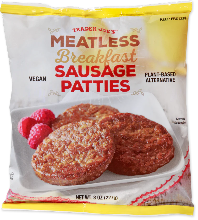 Trader Joes Breakfast Sausage Patties new recipe - new plant-based foods for 2024