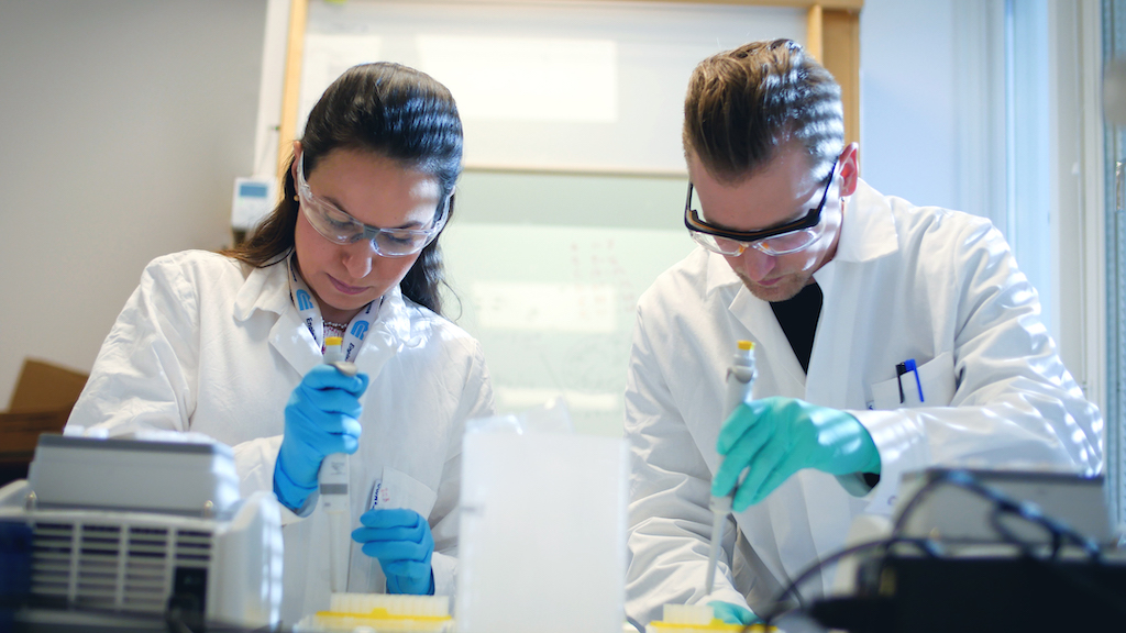 two people working in lab 