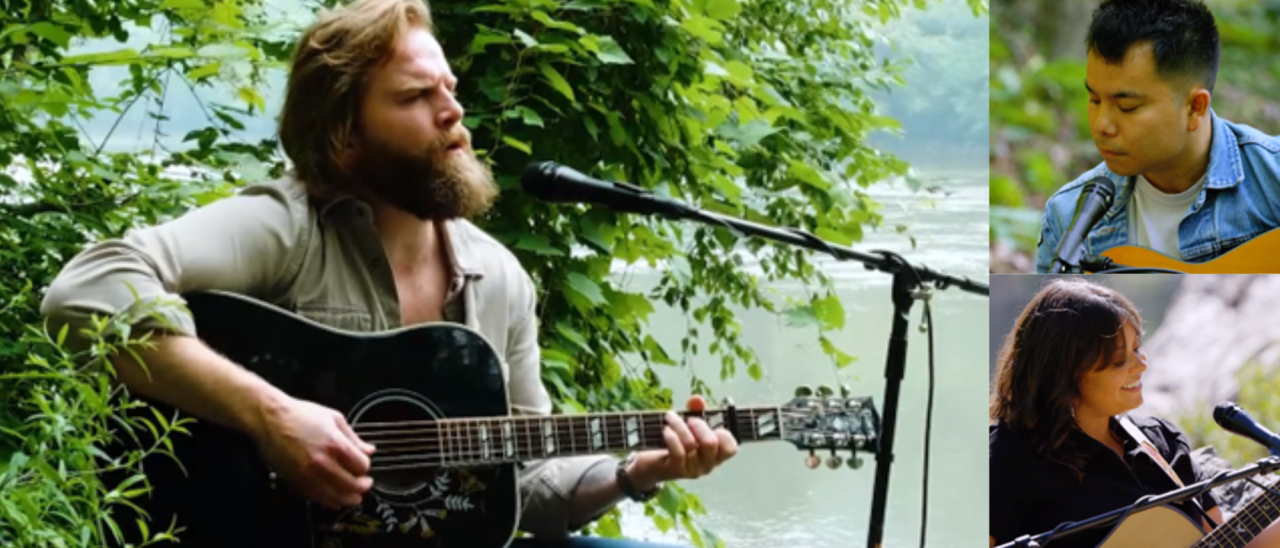 Charles Wesley Godwin (left), Gabe Lee (right, top) and Emily Scott Robinson (right, bottom) perform songs in national parks as part of new Park Sessions series.