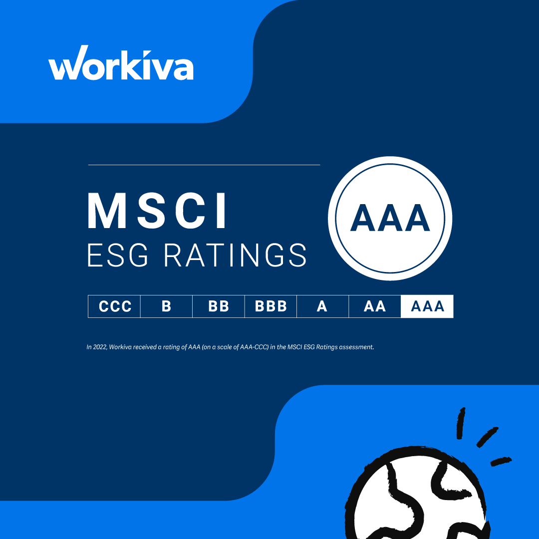 Workiva MCSI ESG AAA Ratings