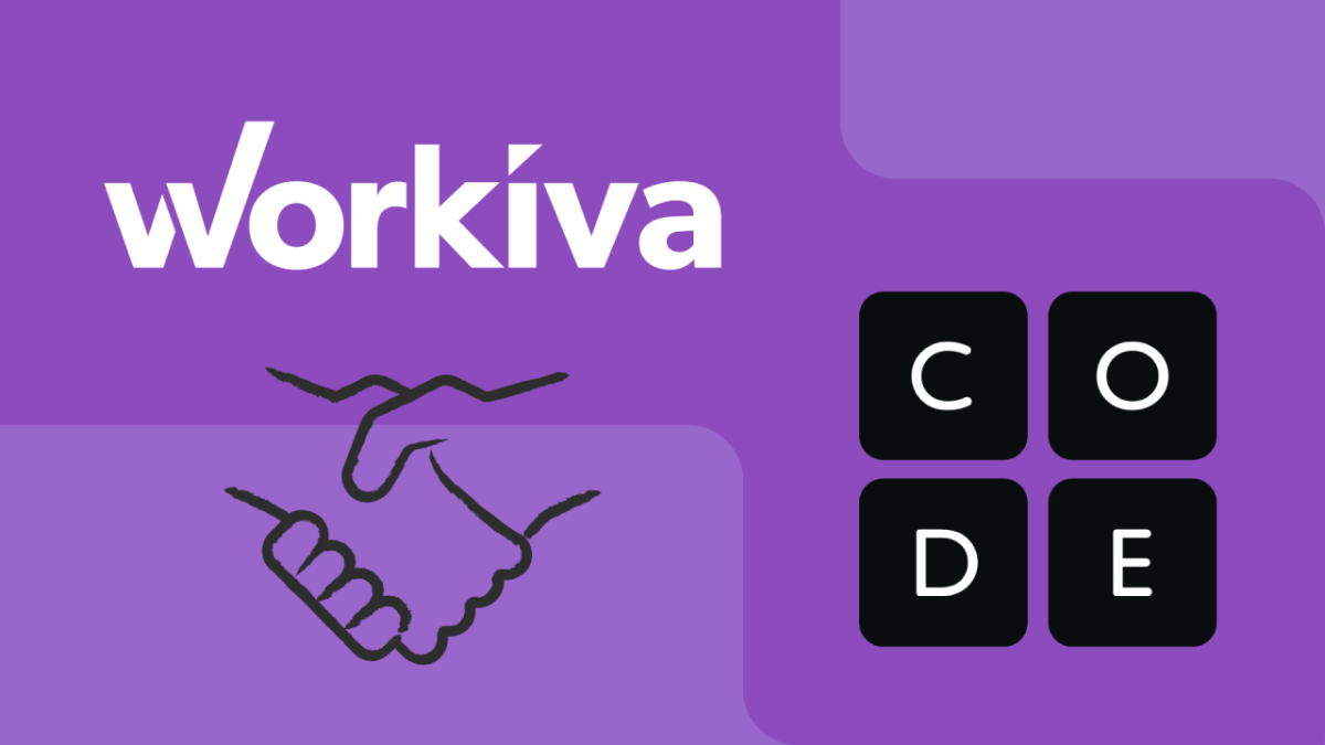 Workiva logo with a handshake.