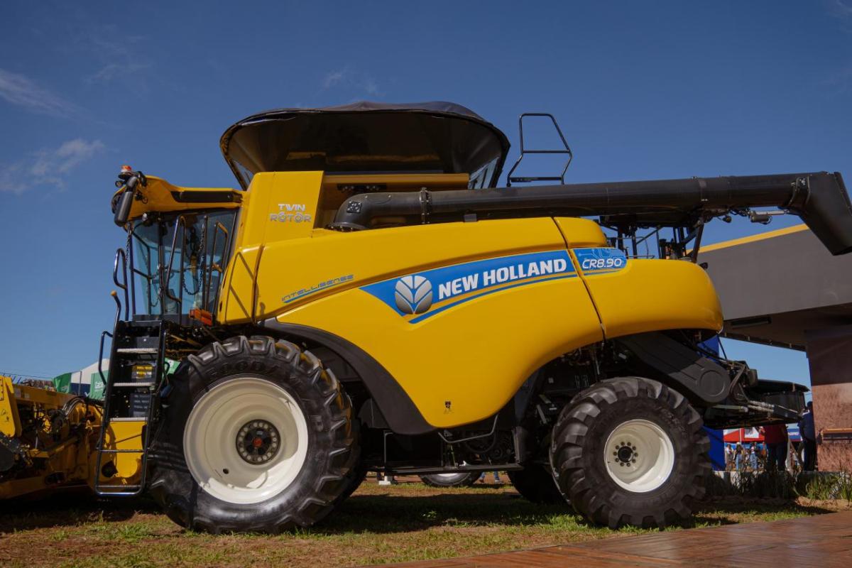 A yellow harvester 