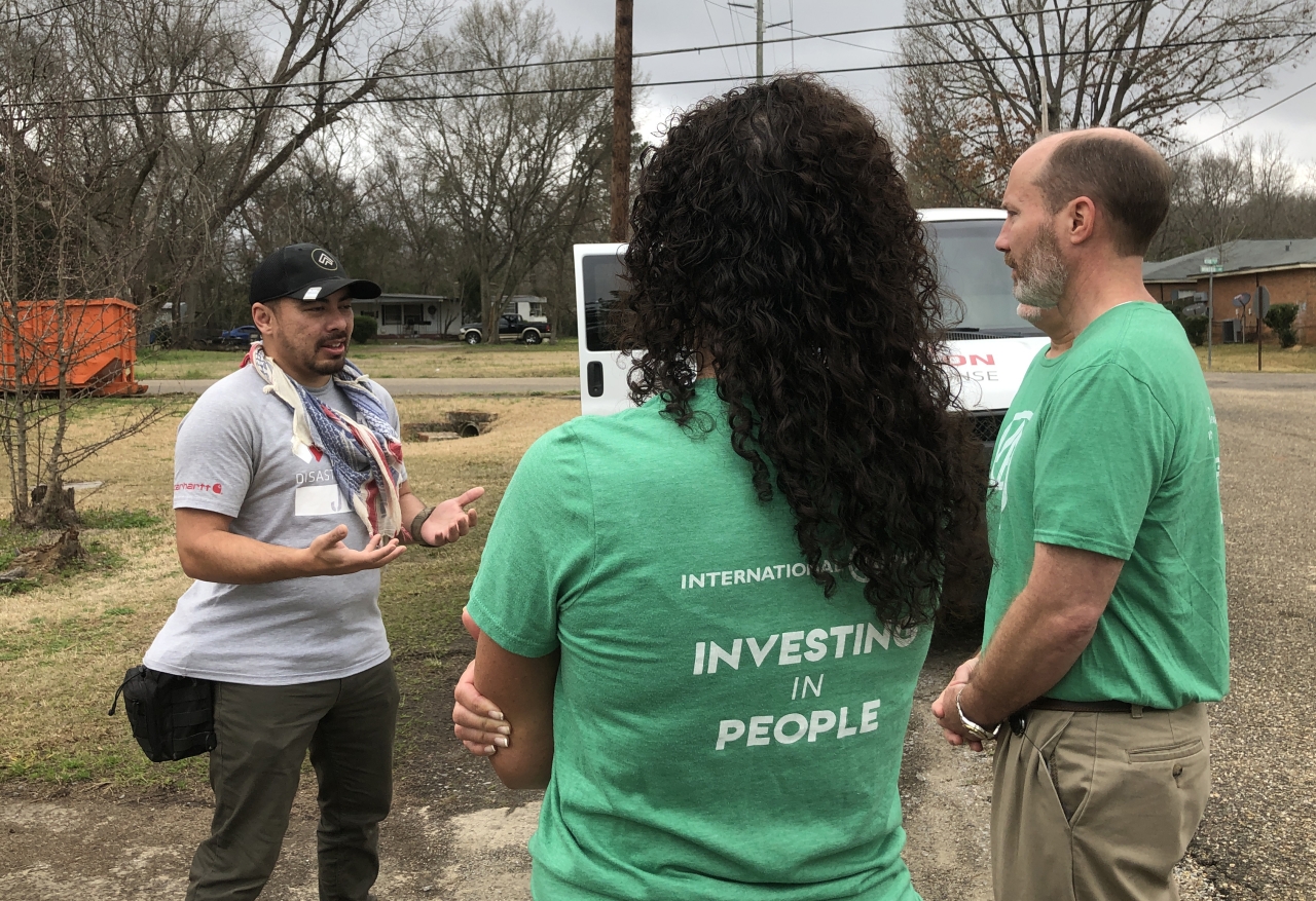 volunteers in discussion