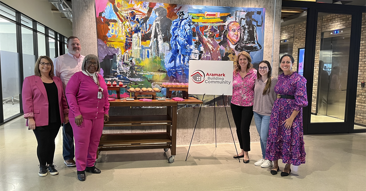 employees raising breast cancer awareness and support