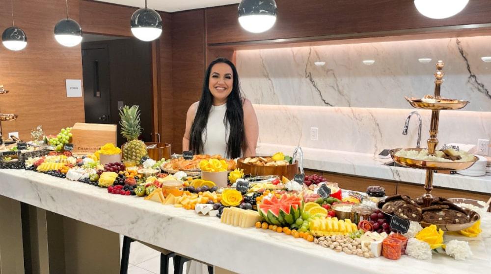 Charcuterie Vancouver founder Sadaf Rahimi with one of her charcuterie boards.