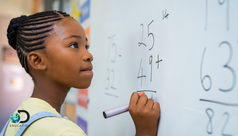 child doing math