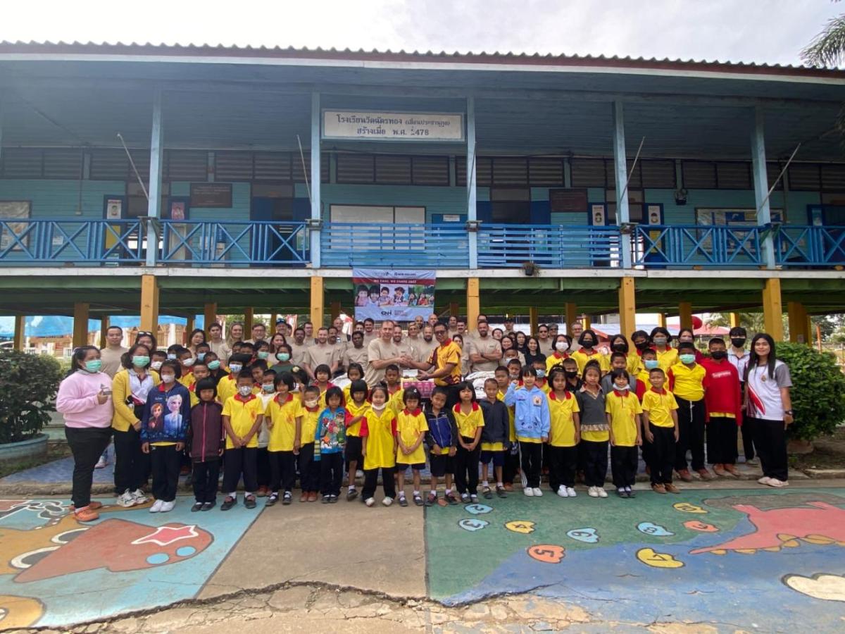 Group of students outside school