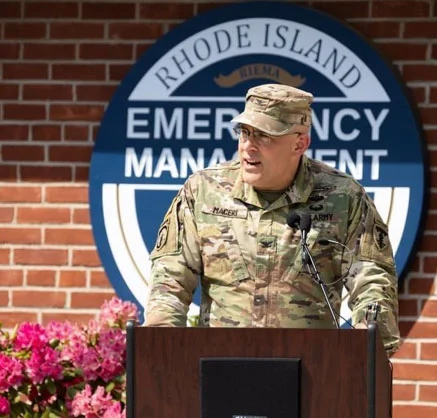 Col. Craig Maceri giving a speech