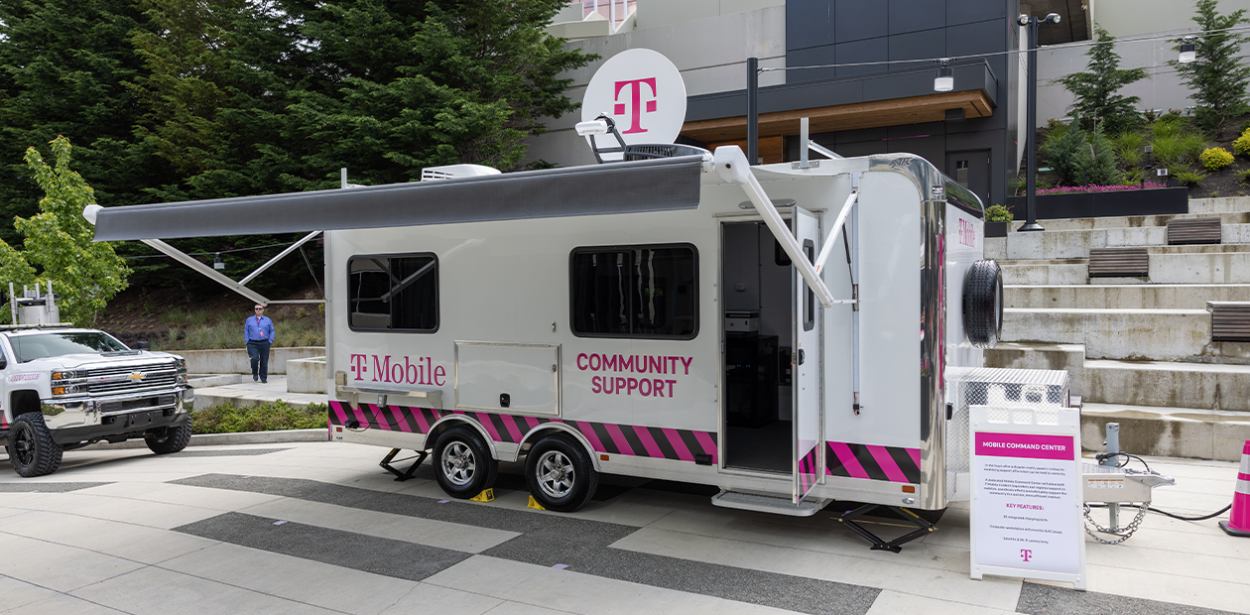 T-Mobile's new Mobile Command Center allows both incident responders and T-Mobile's regional support to mobilize, coordinate efforts, and ultimately support the community in a faster and more efficient way.