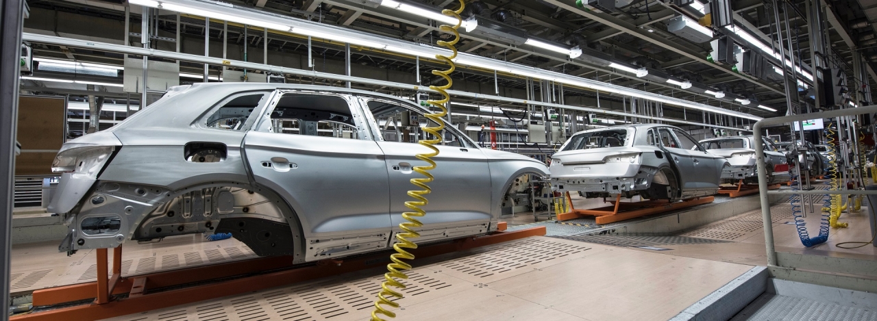 cars on assembly line