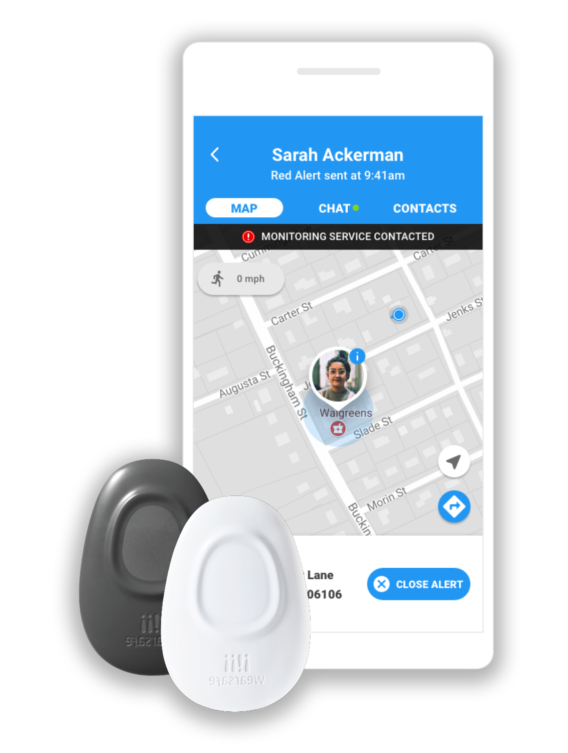 With the Wearsafe platform, your designated contacts receive both your location and audio of what is happening around you.