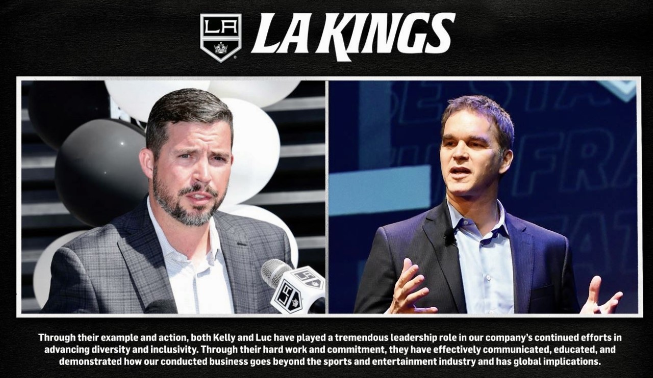 CSRWire - Los Angeles Kings' Luc Robitaille and Kelly Cheeseman