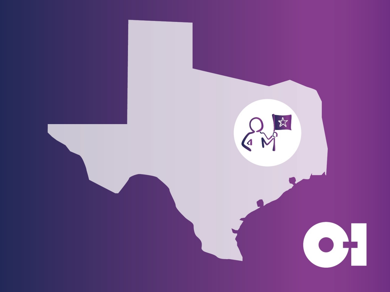 Outline of Texas and O-I logo