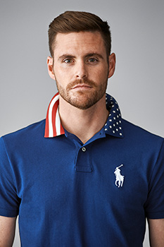 Olympic diver David Boudia wears the Polo Ralph Lauren ECOFAST Pure Team USA Mesh Polo Shirt.