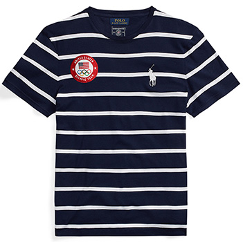 Team USA striped t-shirt in the opening ceremony uniform.