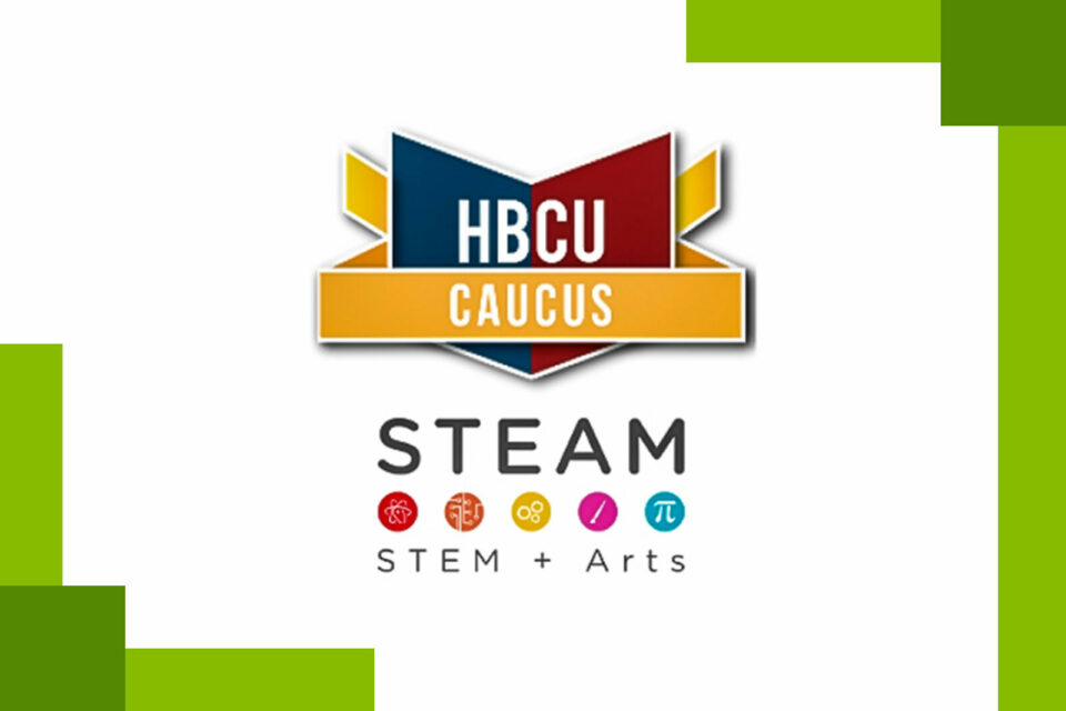 "HBCU caucus STEAM stem + arts" logos