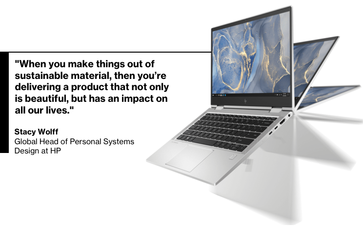 The HP EliteBook 800 Series PC is made from 50% recycled metal and uses ocean-bound plastics in the speaker enclosure.