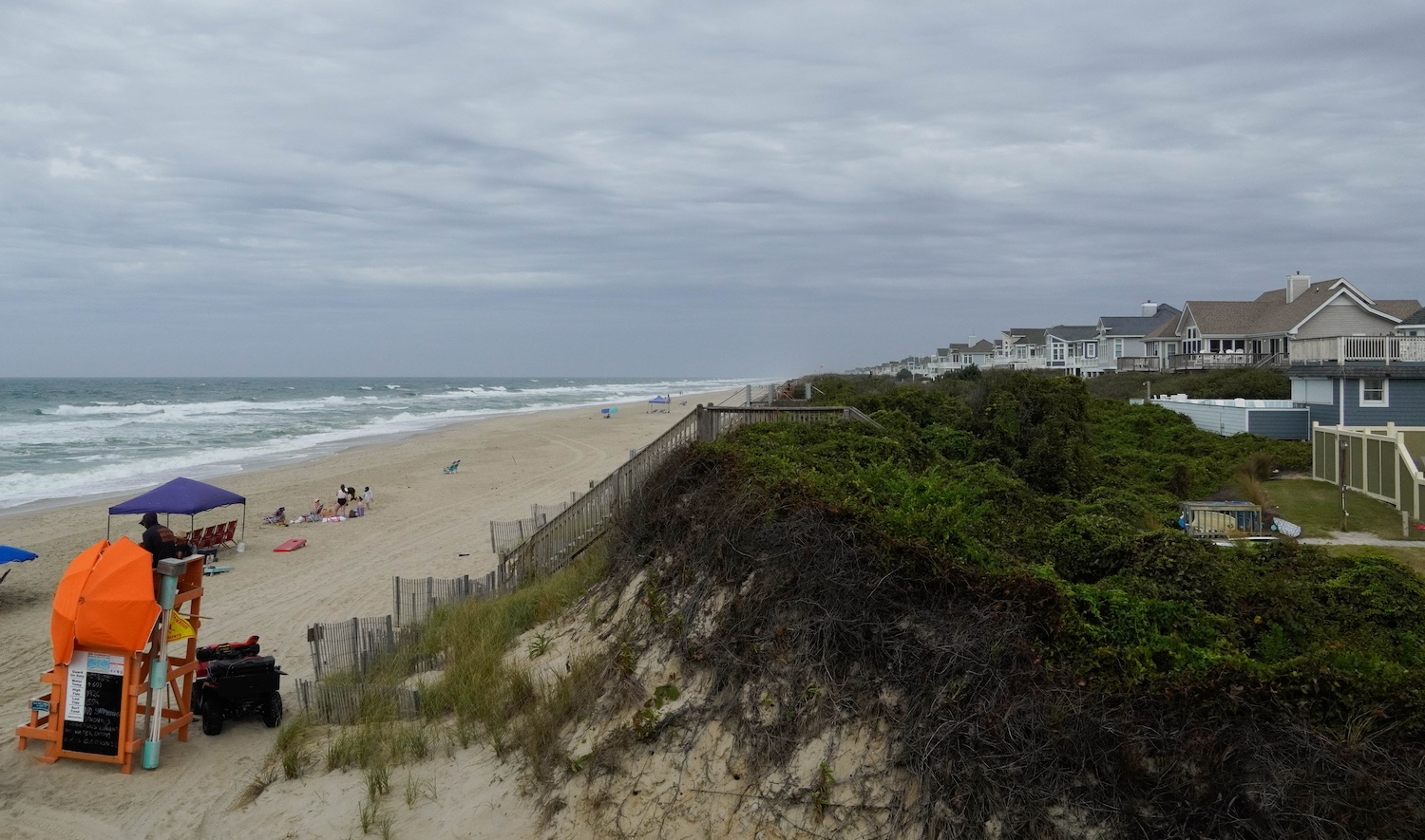 Homes and vacation rentals line a beach in the Outer Banks — destination management