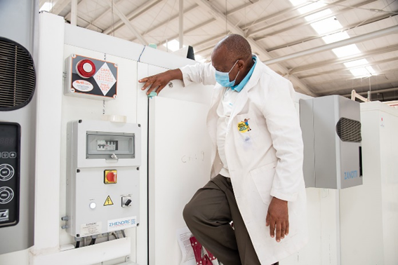 person demonstrating cold room door