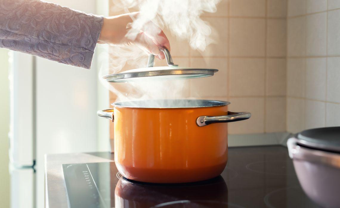 pot on an electric stovetop