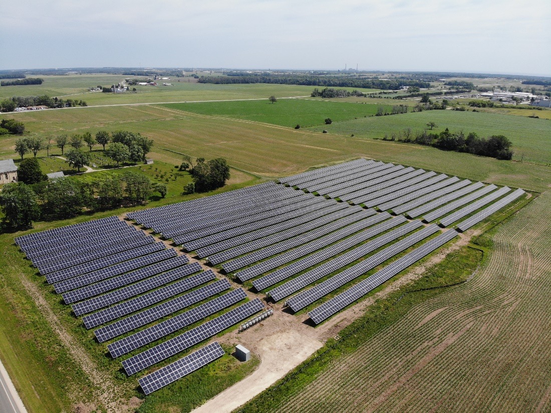 field of solar panels