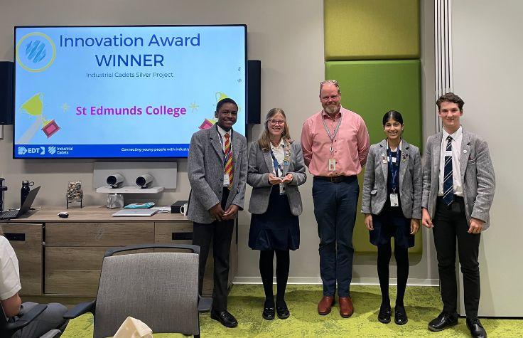 Engineering Development Trust students shown with the Innovation Award winners.