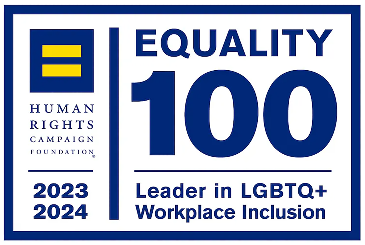 "Equality 100 Leader in LGBTQ+ Workplace Inclusion".