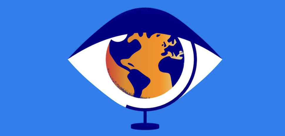 Illustration of a globe and an eye