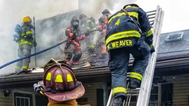 firefighters at work