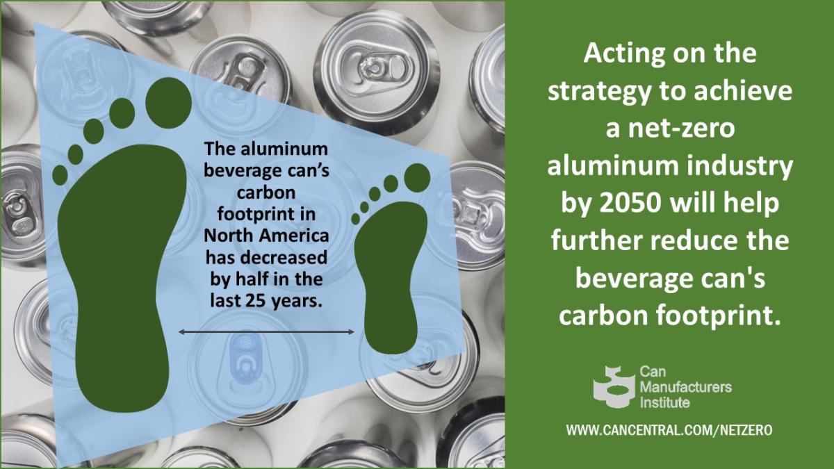 "The aluminum beverage can's carbon footprint in North America has decreased by half in the last 25 years"