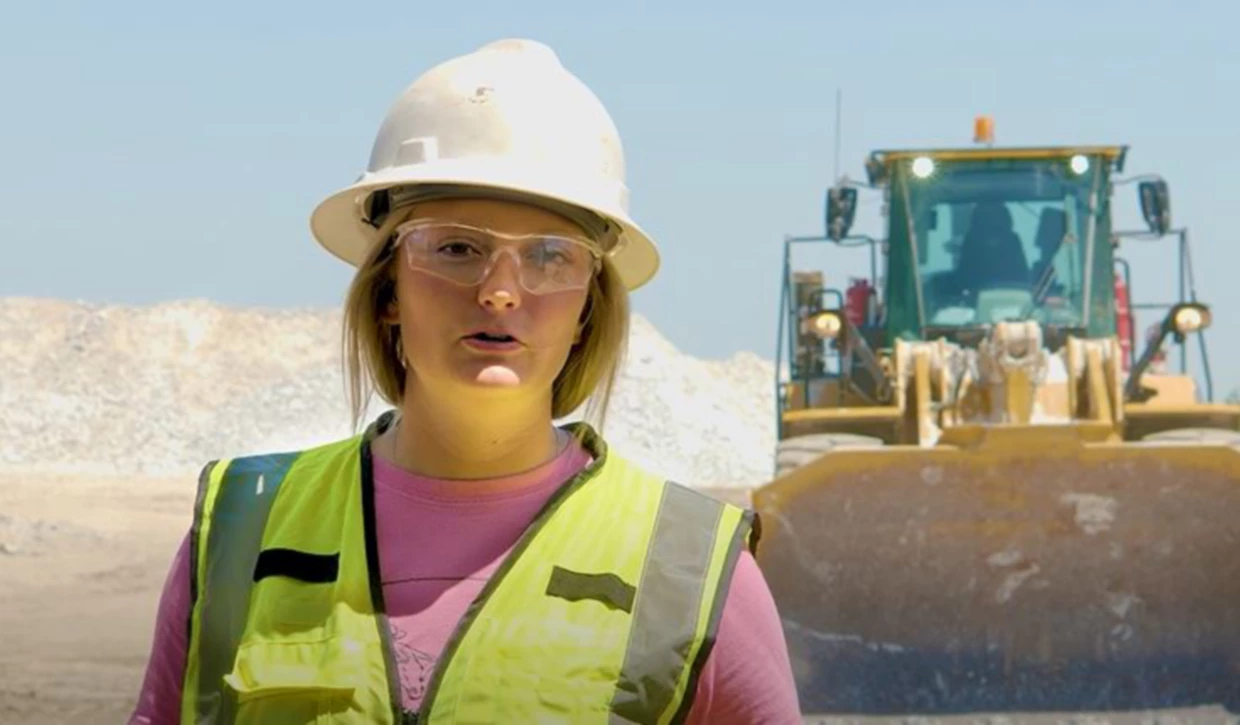 Emma Jordan is a heavy equipment operator in Fort Dodge, Iowa, at the GP quarry.