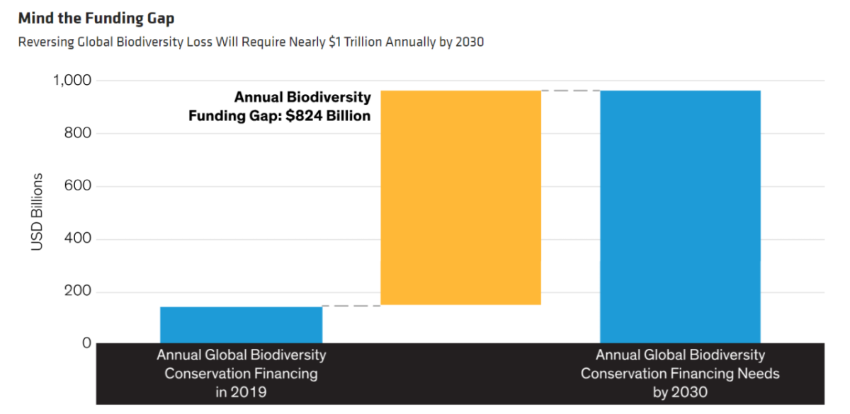 Mind the Funding Gap Reversing Global Biodiversity Loss Will Require Nearly $1 Trillion Annually by 2030