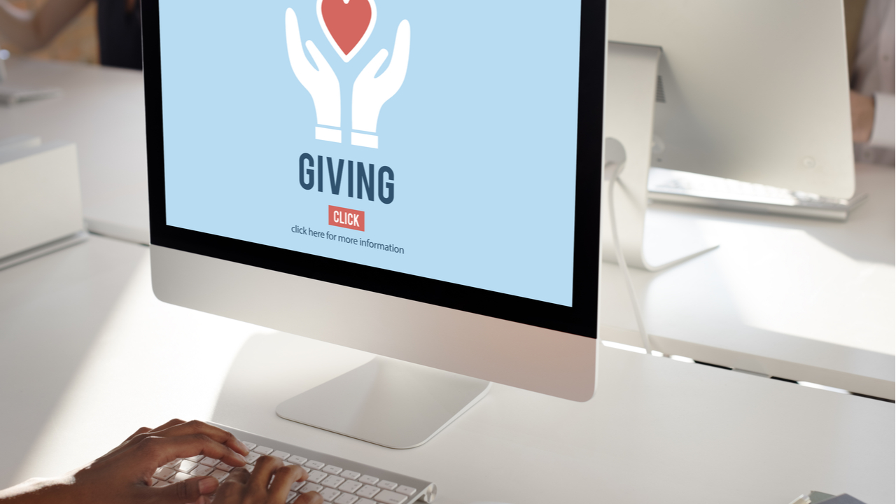 Computer screen that says "Giving, click for more information"