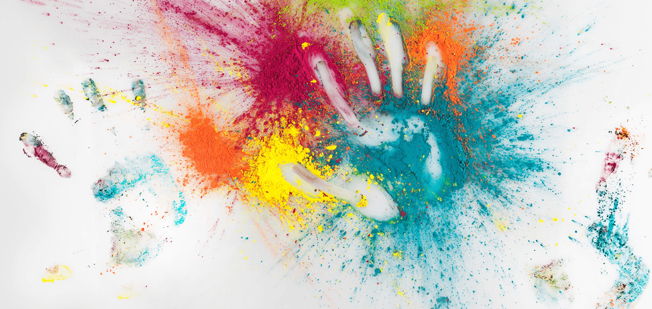 abstract image of colors with handprints