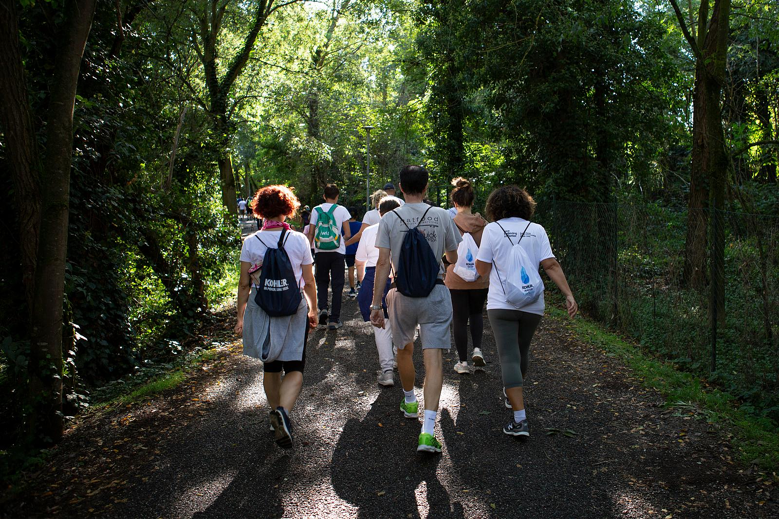 People walking in the woods