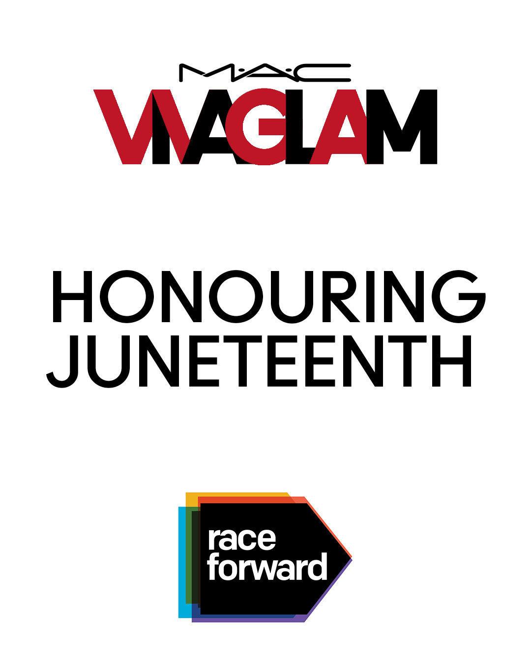 VIVIAGLAM HONOURING JUNETEENTH with race forward icon