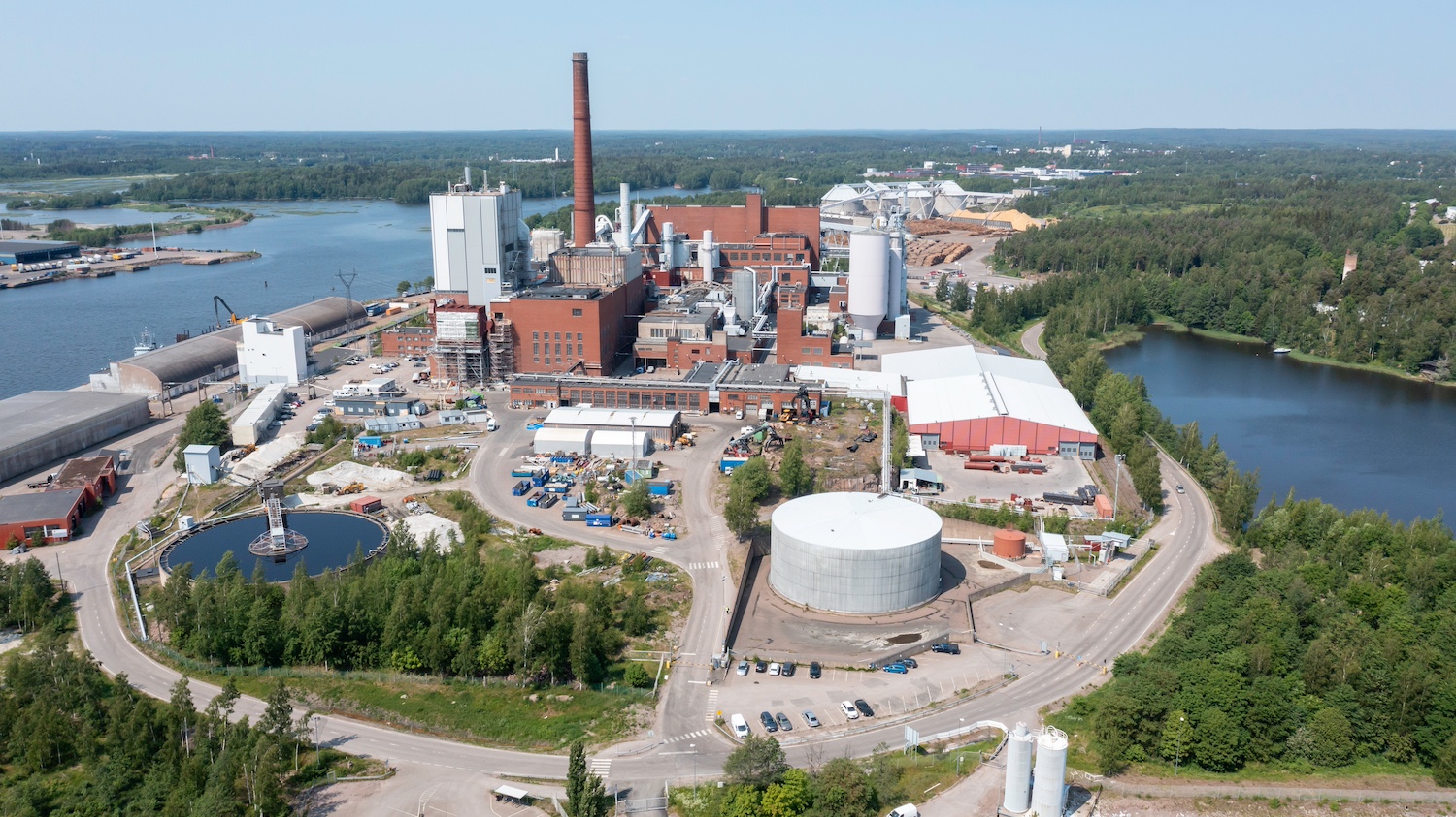 An aerial view of CarbonScape's demonstration plant in Kotka, Finland — lithium-ion batteries