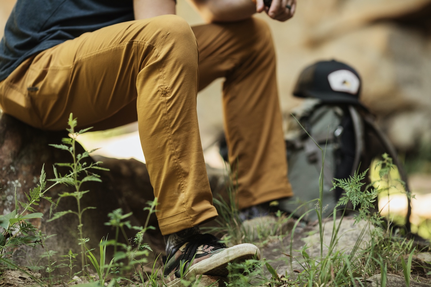 livsn trail pants made from recycled buoys