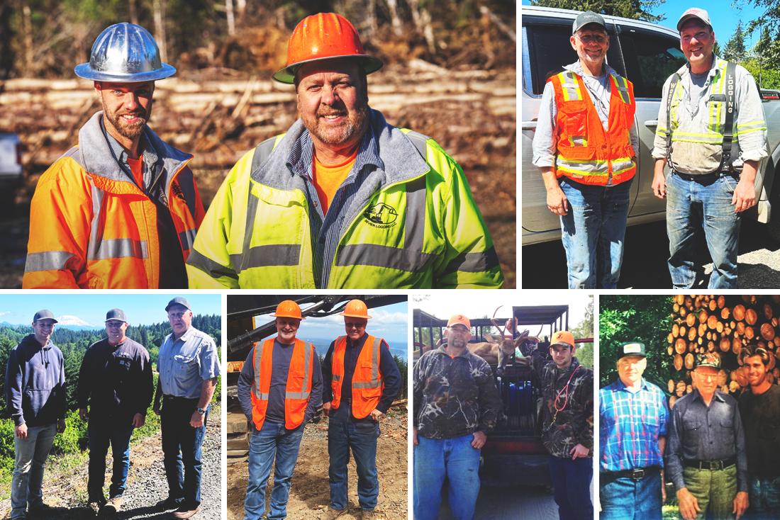 Collage of logging families.