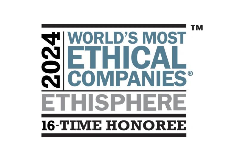 "2024 World's Most Ethical Companies. Ethisphere. 16-Time Honoree" Badge.