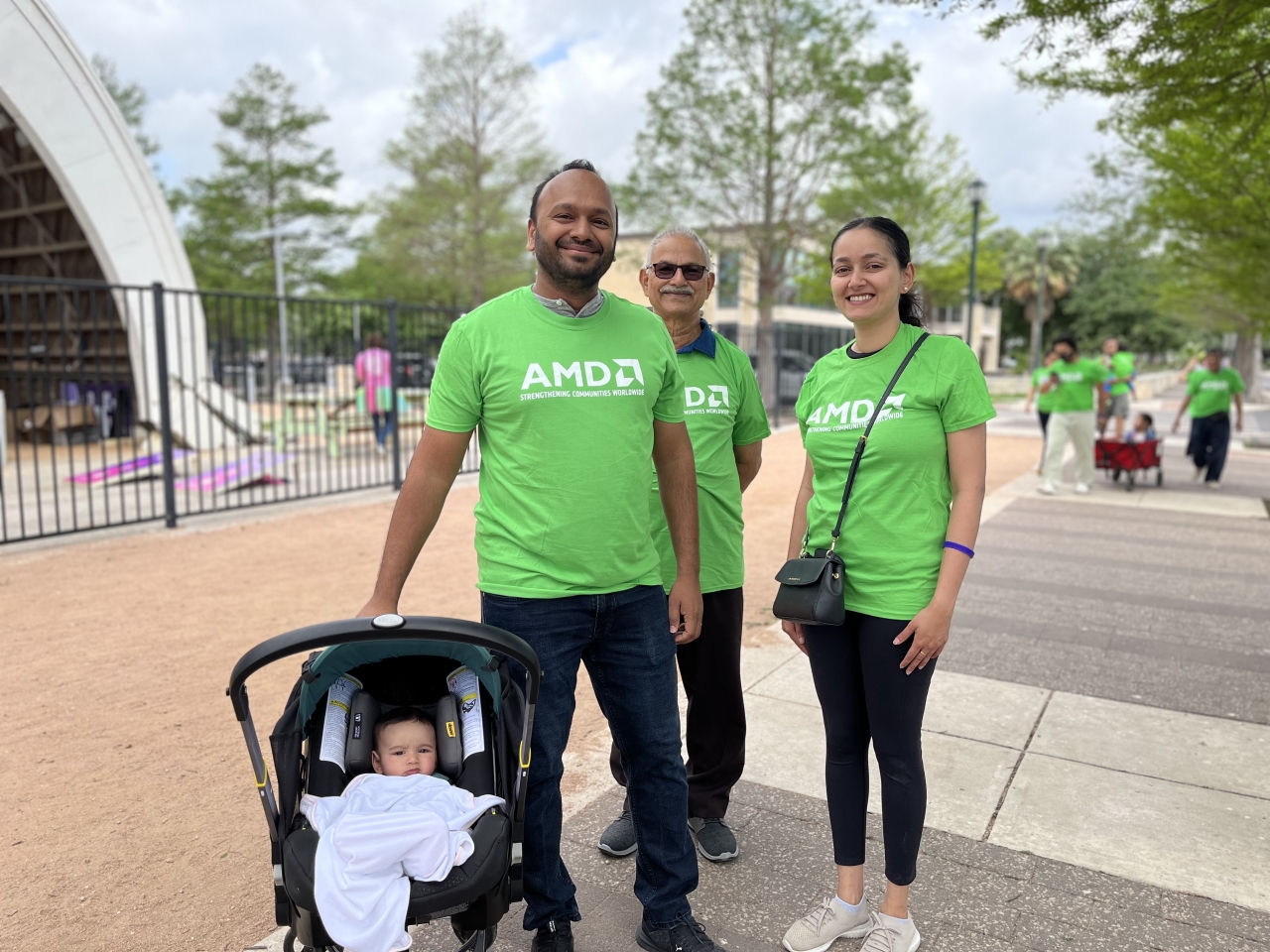 3 AMD employees and a baby